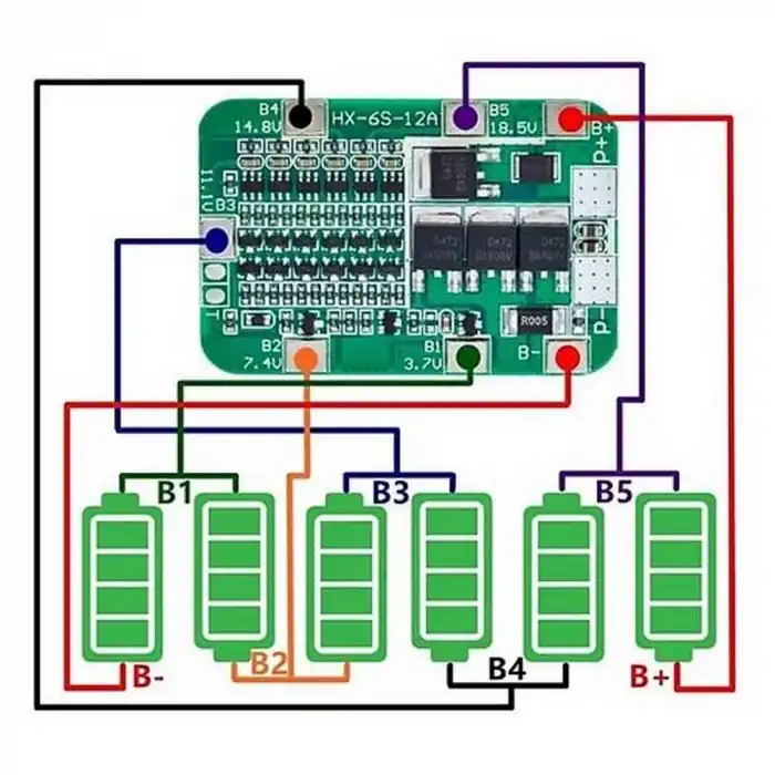 6S 15A BMS 18650 Lityum Pil Şarj Koruma Devresi
