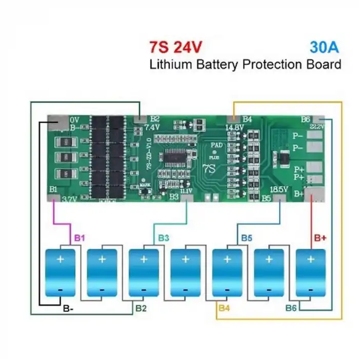 7S 30 Amper Balanslı Lityum iyon BMS