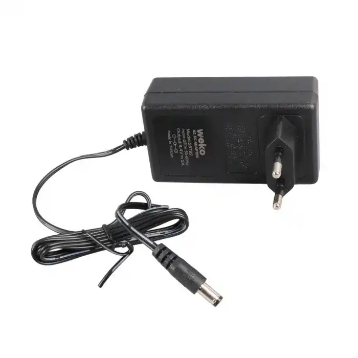 8.4 Volt (2s Lion) - 2 Amper 5.5x2.5mm Uçlu  Kırmızı Yeşil Ledli Yerli Üretim Lityum Ion Şarj Adaptörü