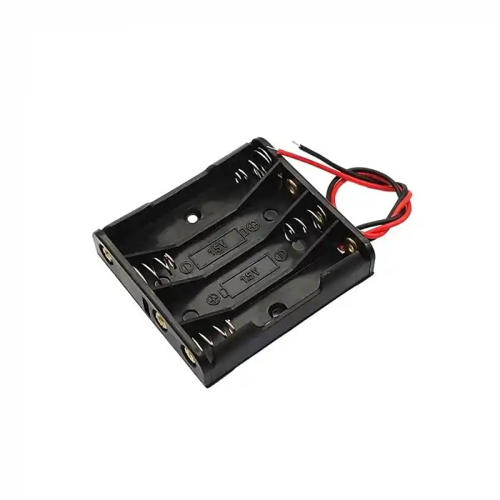 AAA Kablolu Dörtlü Pil Yuvası