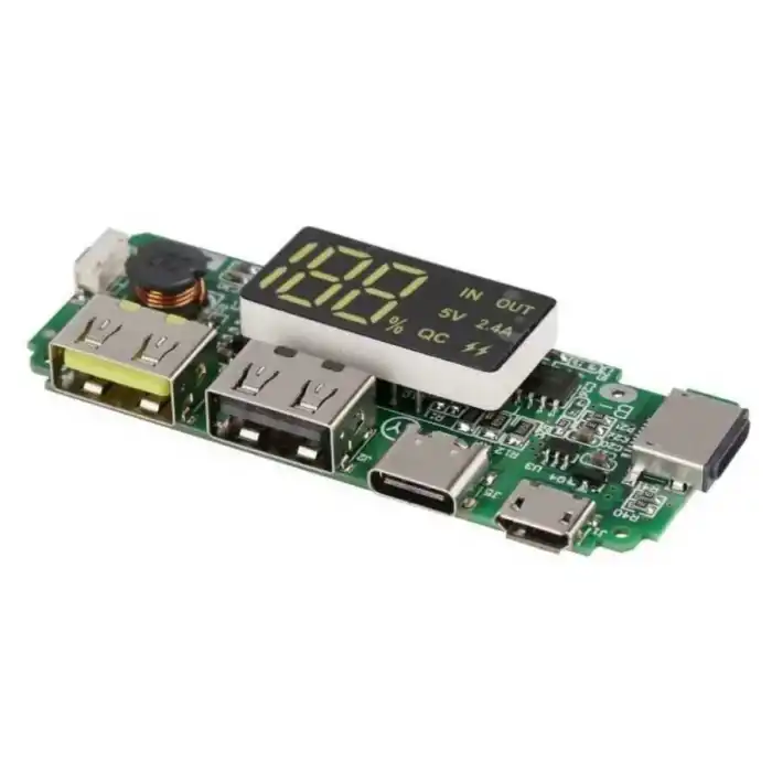 Çift USB 5V 2.4A Ledli Micro Type-C Powerbank Modülü