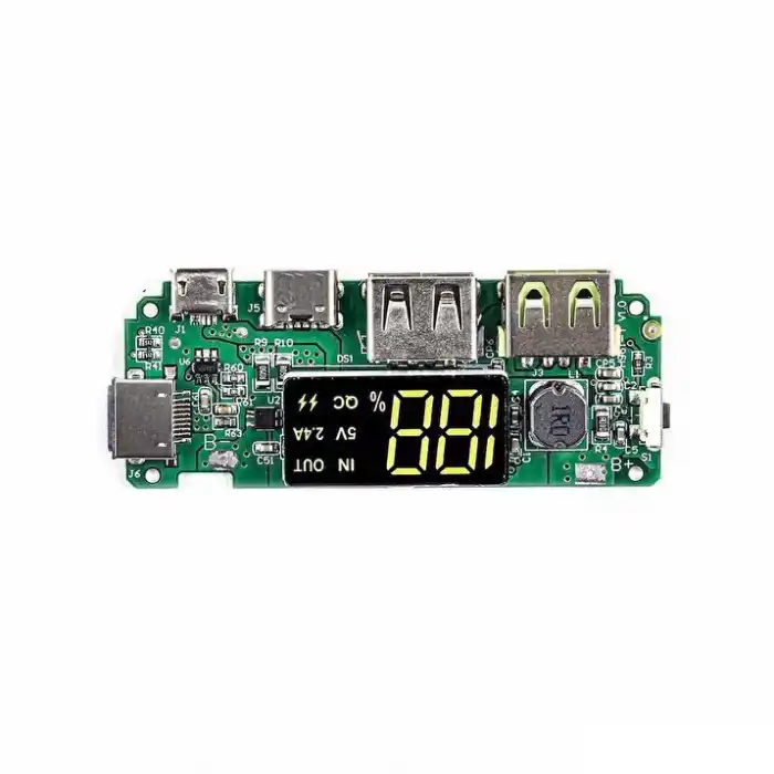 Çift USB 5V 2.4A Ledli Micro Type-C Powerbank Modülü