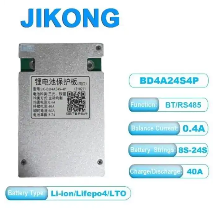 JK Smart Bluetootlu Lityum Ion / LifePO4 40A BMS (8s-24s)
