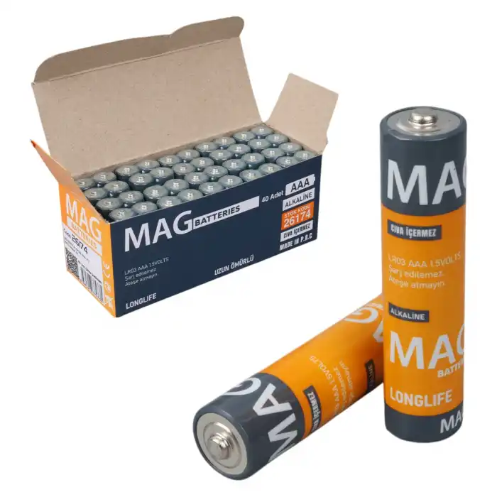 Mag Batteries Alkalin Aaa 2li İnce Kalem Pil Kumanda Pili (Aaa, Lr03, Am-4)