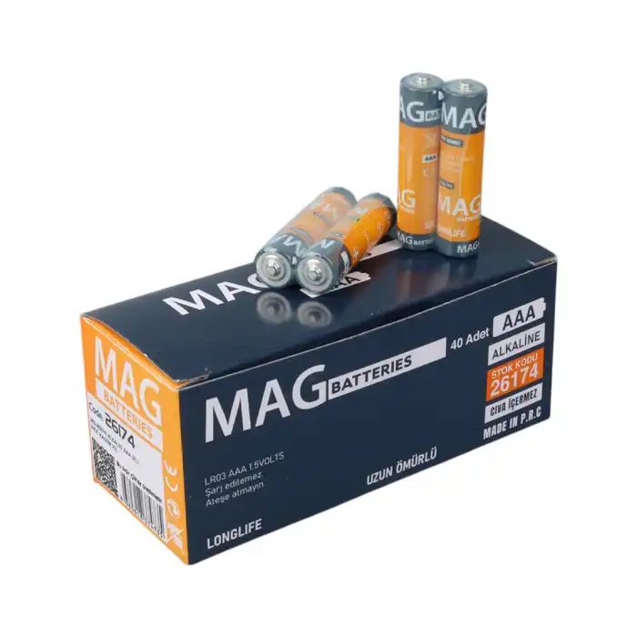 Mag Batteries Alkalin Aaa 2li İnce Kalem Pil Kumanda Pili (Aaa, Lr03, Am-4)
