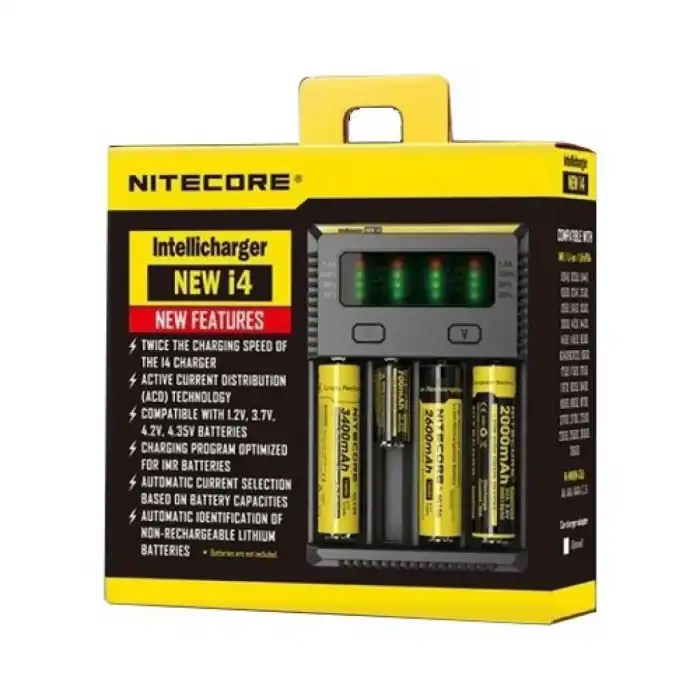 Nitecore I4 Akıllı Pil Şarj Cihazı - 4lü Li-ion Ni-MH Ni-Cd