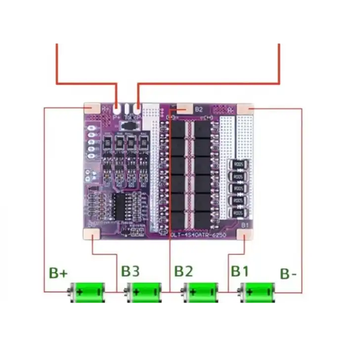 OLT 4S 40A 16.8V Balanslı Lityum Batarya BMS (Mor PCB)