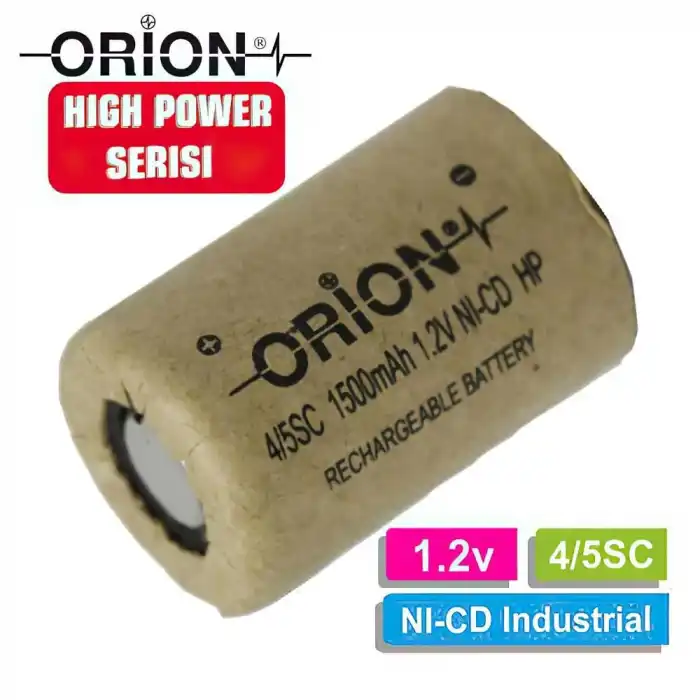 Orion 1.2V Ni-Cd 4/5 SC 1500mAh Şarj Edilebilir Pil - HP