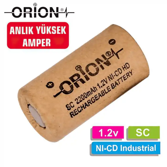 Orion 1.2V Ni-Cd SC 2200mAh Şarj Edilebilir Pil - HP