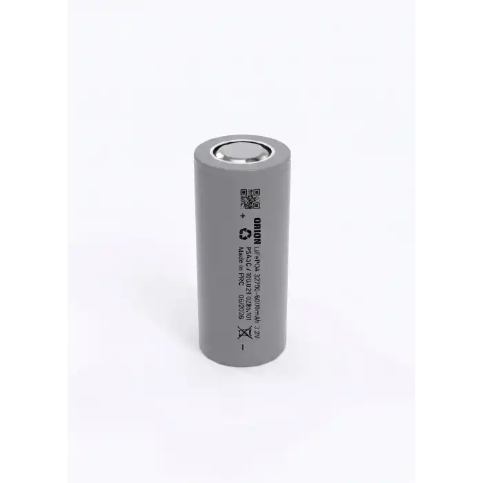 Orion 32700 3.2V 6000 mAh LiFePO4 Şarj Edilebilir Pil - IFR 3C Gri