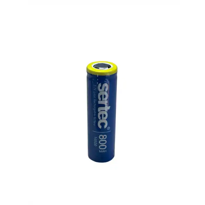 Sertec 3.7V Li-ion 14500 AA - 800 mAh 3C Şarjlı Pil