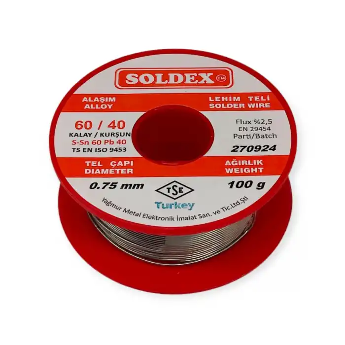 Soldex Sn60 Pb40 1 Mm Lehim Teli 100 gr