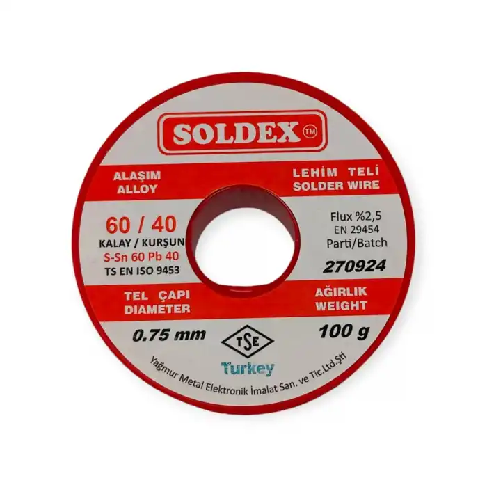 Soldex Sn60 Pb40 1 Mm Lehim Teli 100 gr
