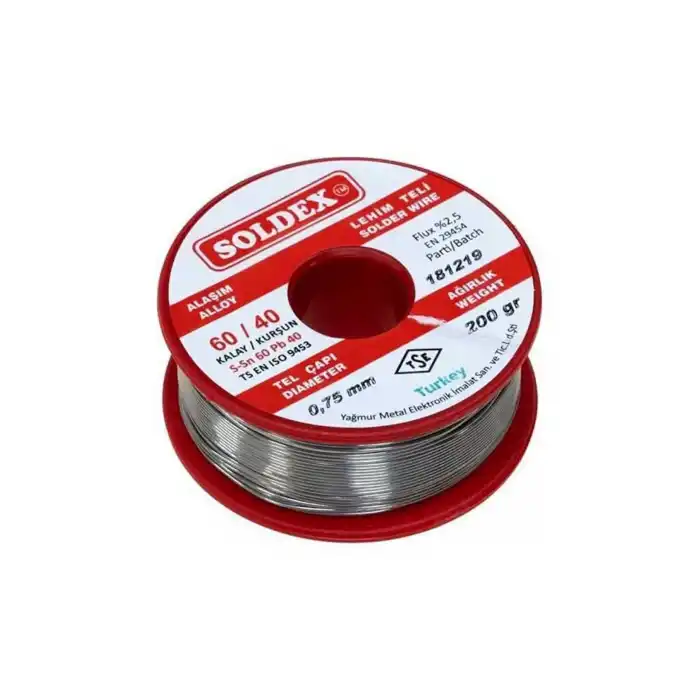 Soldex Sn60 Pb40 0.75 Mm Lehim Teli 200 gr