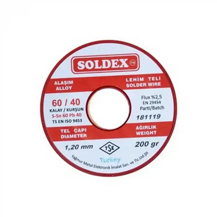 Soldex Sn60 Pb40 1.2 Mm Lehim Teli 200 gr