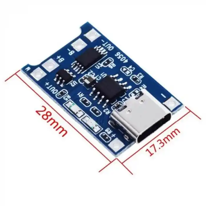 TP4056 18650 Lityum Pil Şarj Modülü USB Tip-C