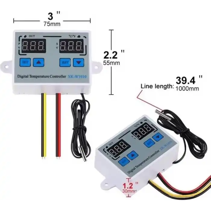XK-W1010 Dijital Sıcaklık Kontrol Cihazı C/F 220V 10A Termostat Termometre