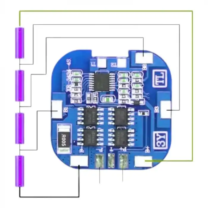 XR 4S 10A Kare Tip LifePO4 BMS NTCli (34mmx34mm)