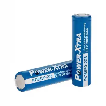 18650 Li-ion Şarj Edilebilir Pil 3.7V 2000mAh (3C) - Power-Xtra PX18650-20B
