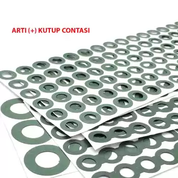 18650 Pil İçin Yapışkanlı Yalıtkan Conta Artı Kutup Delikli 100 Adet