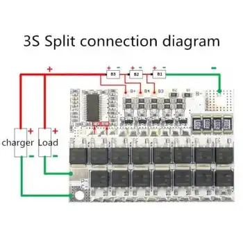 3S 100A Balanslı BMS Kartı - 12.6V Li-ion Lityum Pil Şarj Koruma Devresi