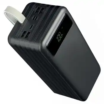 Powerway TX80 80.000mAh Kablolu Dijital Göstergeli Gerçek Fener Işıklı Kamp Siyah Powerbank