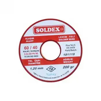 Soldex Sn60 Pb40 1.2 Mm Lehim Teli 200 gr