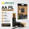 AA 2800mWh 1.5V Type-C Lion Şarj Edilebilir 2’li Paket Hızlı Şarjlı Kalem Pil