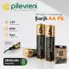 AA 2800mWh 1.5V Type-C Lion Şarj Edilebilir 2’li Paket Hızlı Şarjlı Kalem Pil
