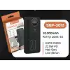 Snapron Snp-3013 Pd 22.5w Hızlı Şarj Lcdli Dahili Kablolu 20000 Mah Powerbank