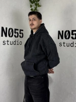 SWT0003-Eskitmeli Kapüşonlu Sweat- Yıkamalı Taş Bej