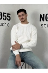 Kzk0004- Basic Bisiklet Yaka Triko Kazak- Beyaz