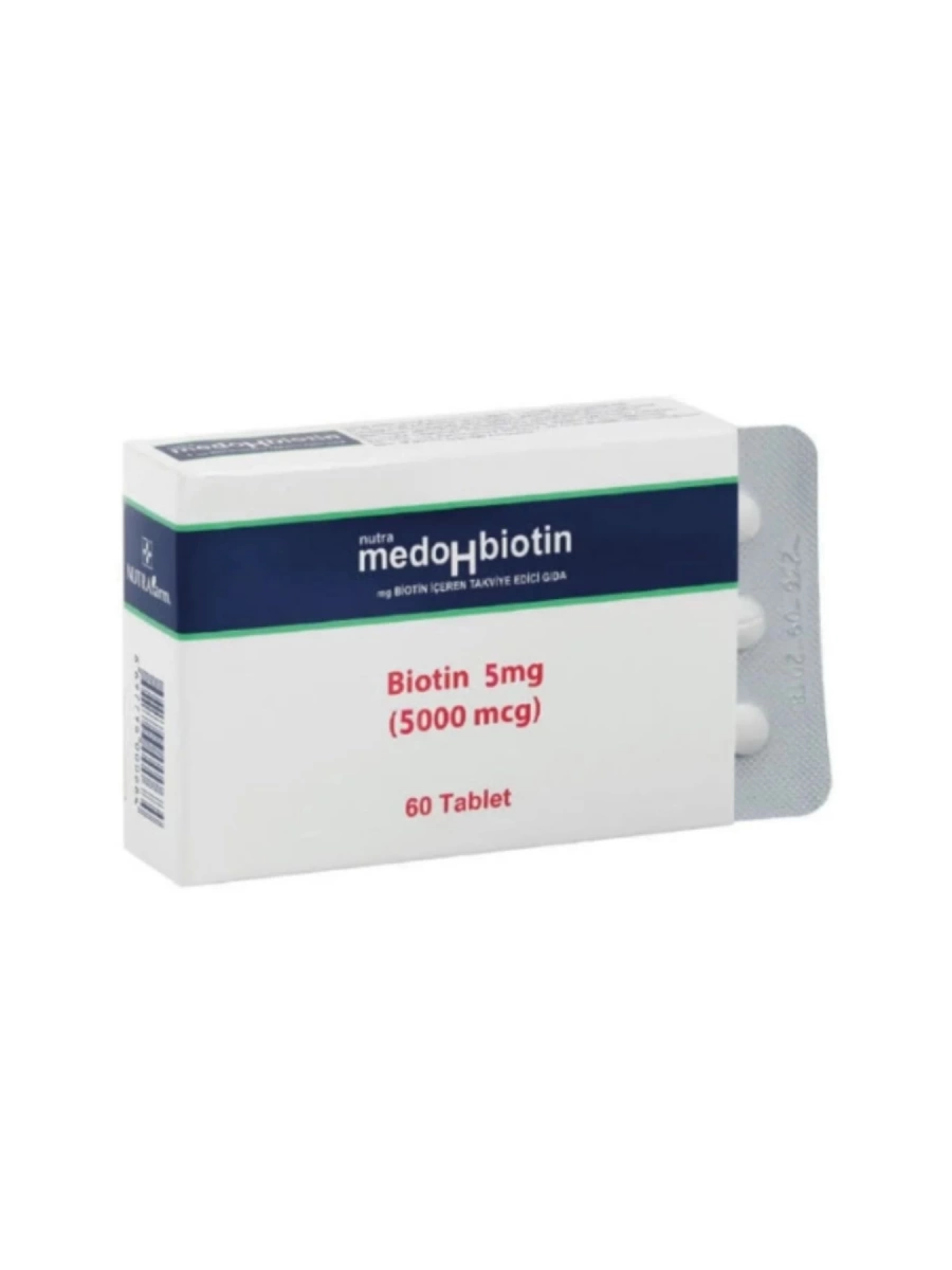 Medohbiotin Biotin İçeren Bitkisel Gıda Takviyesi 5 mg 60 Tablet