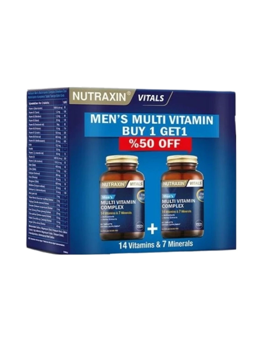 Nutraxin Multivitamin Erkek 120 Tablet-2.si % 50 İndirimli