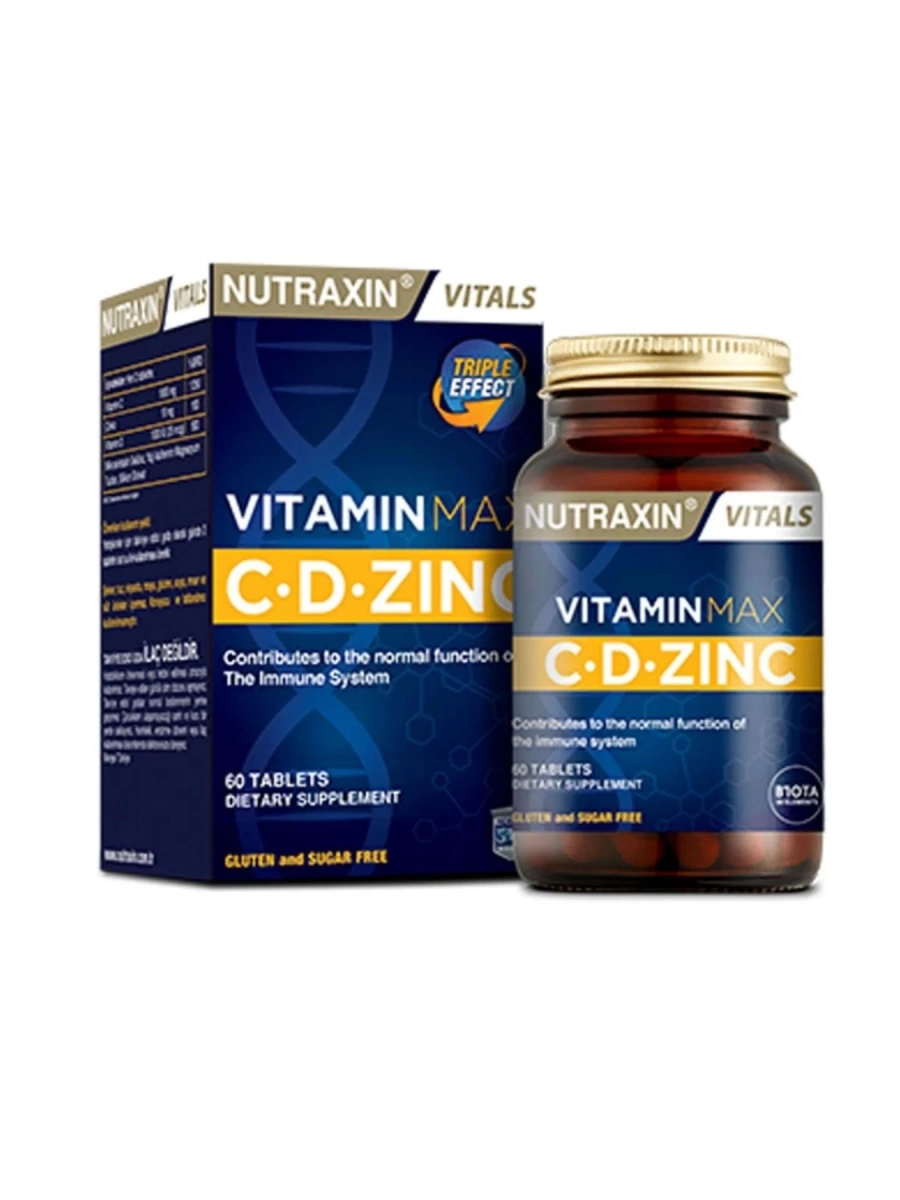 Nutraxin Vitamin Max C + D Zinc 60 Tablet