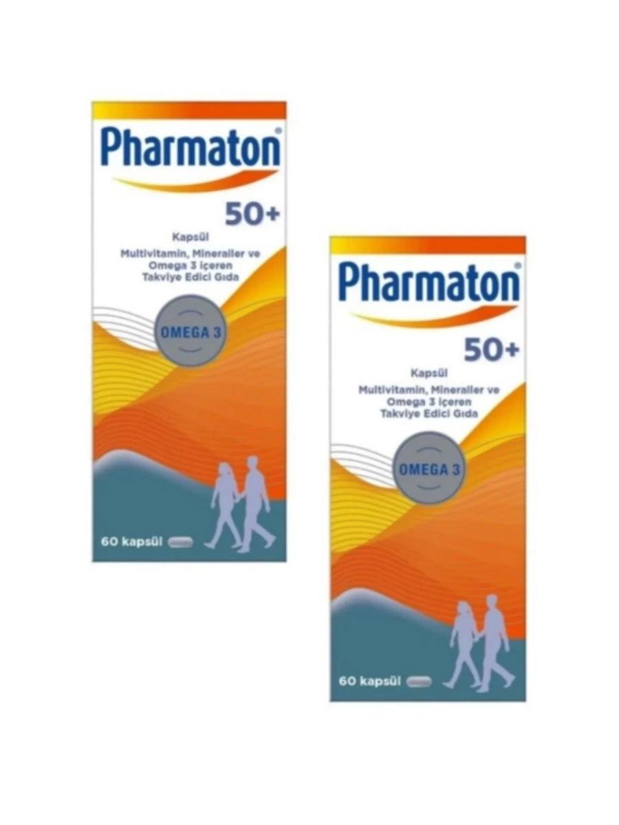 Pharmaton 50 Plus 60 Kapsül Omega 3 ve Multivitamin Mineraller 2li Avantaj Paketi