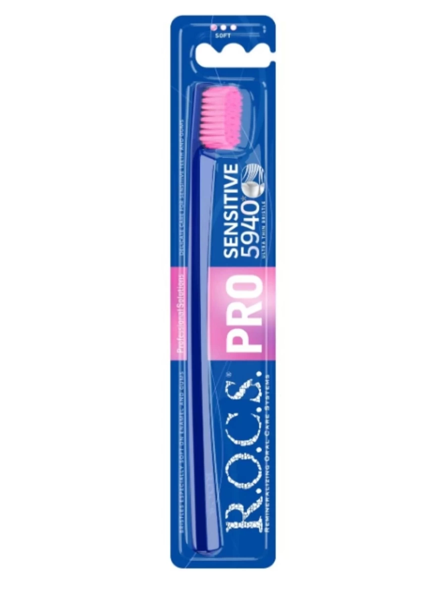 Rocs Pro 5940 Sensitive Ultrathin Bristle Diş Fırçası Soft Pembe