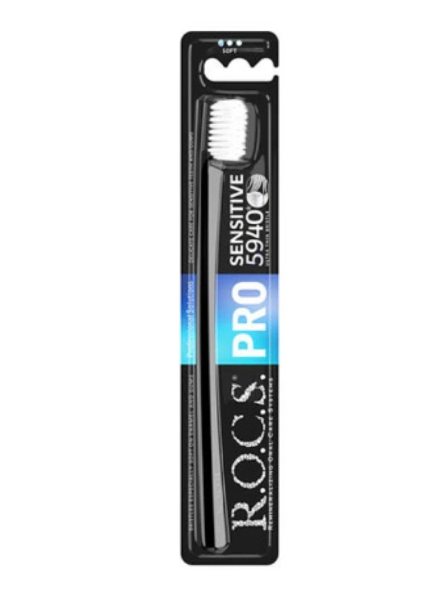 Rocs Pro 5940 Sensitive Ultrathin Bristle Diş Fırçası Soft Siyah