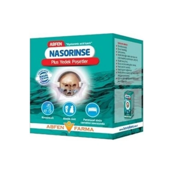 Abfen Nasorinse Plus Yedek Poşetler Burun Fizyolojik Serum 50 Adet