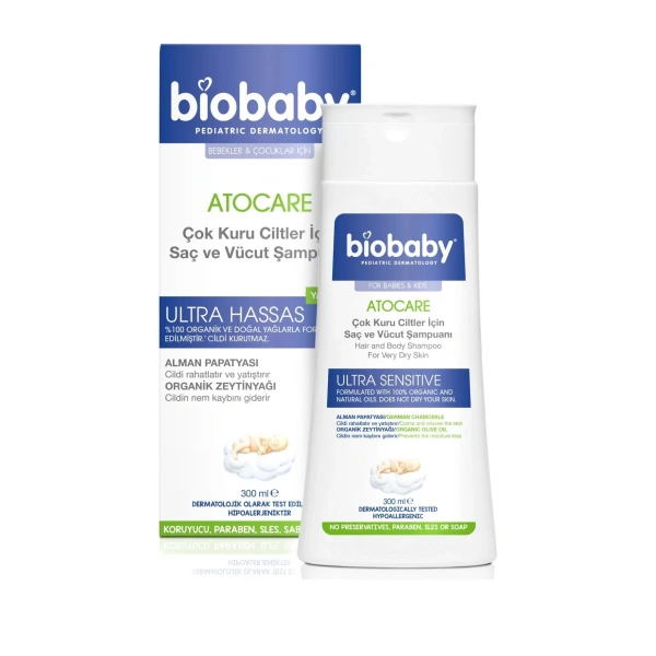 Biobaby Atopik Çok Kuru Cilt. Saç Ve Vücut Şampuanı 300 Ml