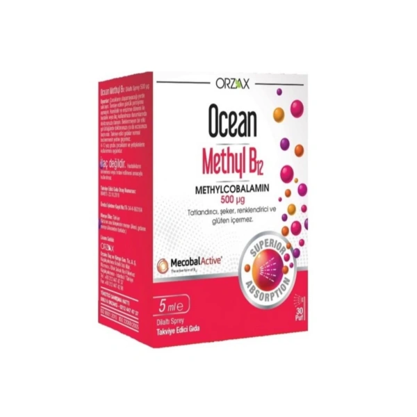 Orzax Ocean Methyl B12 500 Ug 5 Ml Sprey