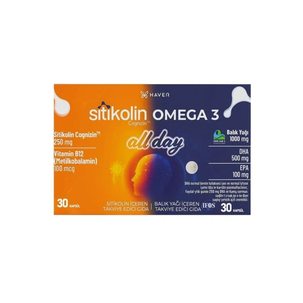 Haver Sitikolin Omega 3 Allday 60 Yumuşak Kapsül