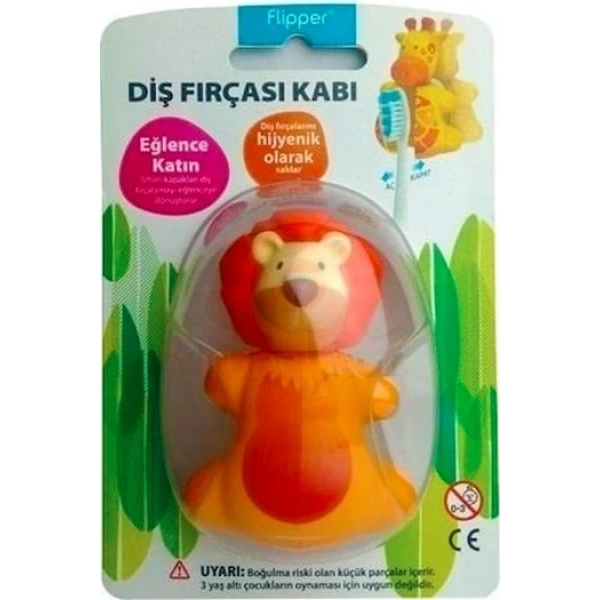 Flipper Hijyenik Diş Fırçası Kabı Aslan
