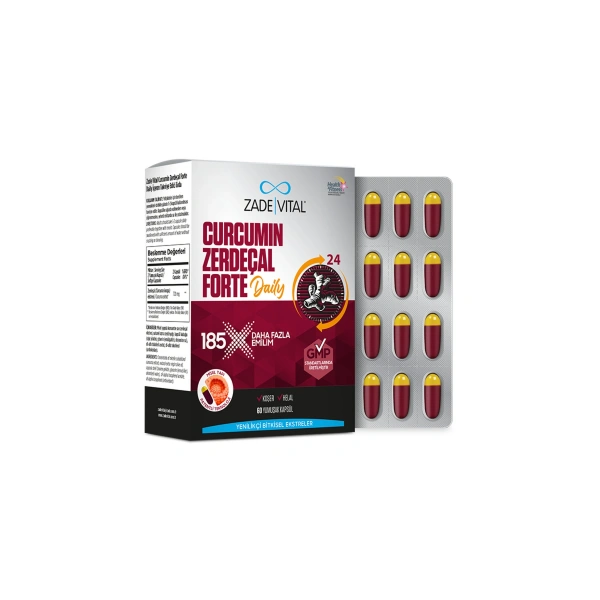 Zade Vital Curcumin Zedaçal Forte Daily 60 Yumuşak Kapsül