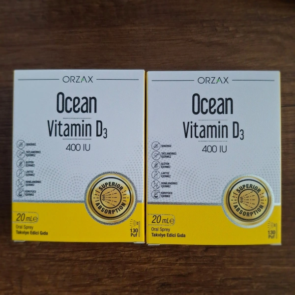 Ocean Vitamin D3 400 Iu Oral Sprey 20 Ml D Vitaminim Eksik kalmasın 2li Kofre