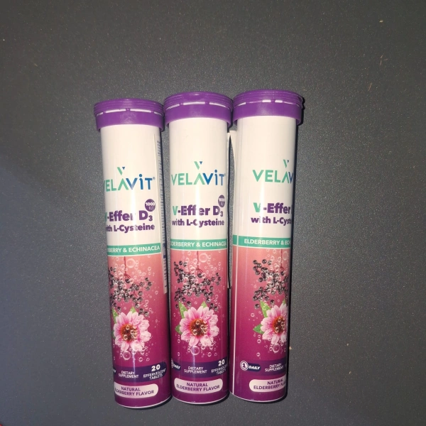 Velavit V-Effer D3 with L-Cysteine 20 Efervesan Tablet 3lü hızlı İmmun Paket
