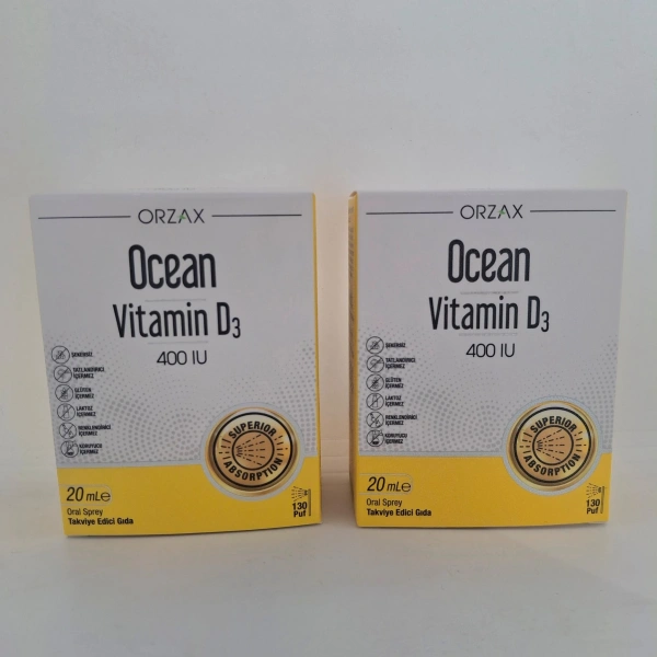 Ocean Vitamin D3 400 Iu Oral Sprey 20 Ml D Vitaminim Eksik kalmasın 2li Kofre- KOFRE