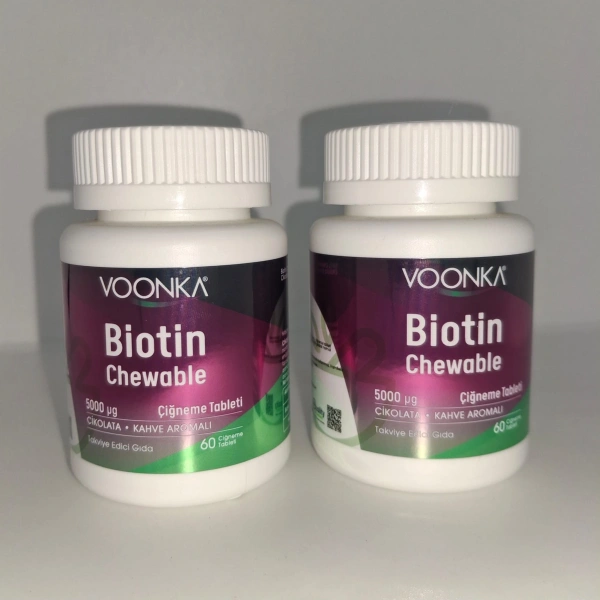 Voonka Biotin Chewable 60 Tablet Saçımı ve Tırnaklarımı Önemsiyorum 2li Kofre Set- KOFRE