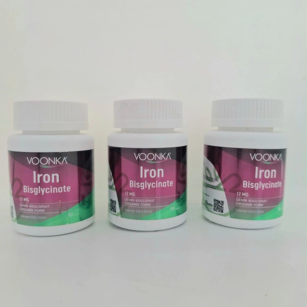 Voonka Iron Bisglycinate 90 Tablet Demir Yükleme Paketİ 3lü Kofre