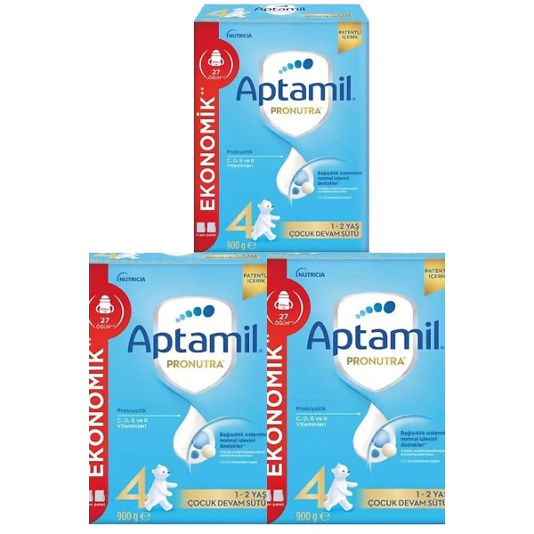 Aptamil Pronutra 4 Numaralı Bebek Maması 900 gr X 3 Adet -KOFRE